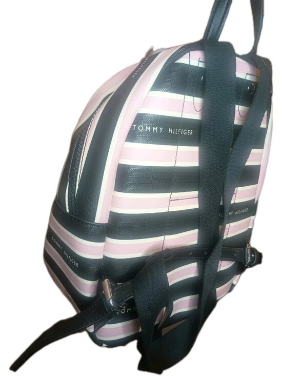 Tommy Hilfiger Pink & Black Mini Backpack Adjustable Straps New main image 8